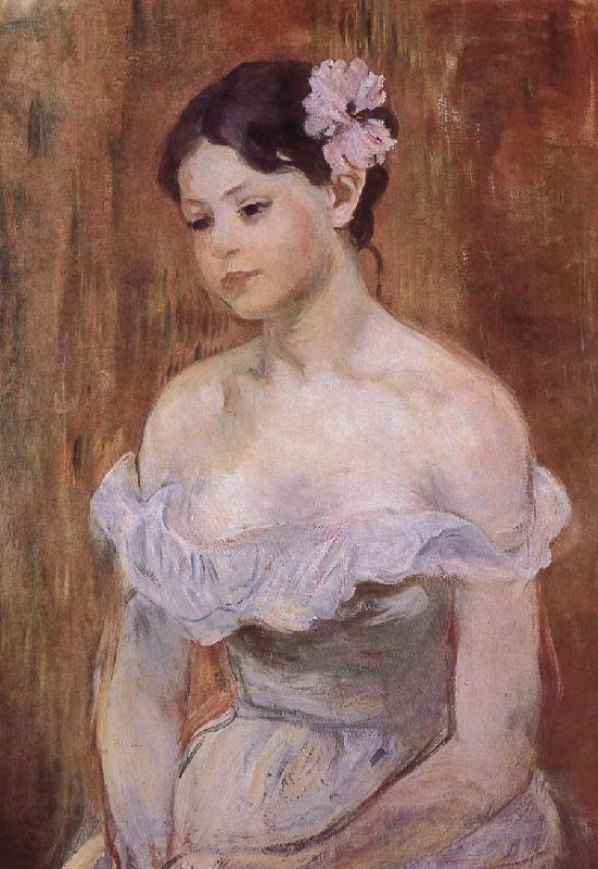 Berthe Morisot The girl wearing the fresh flowers Spain oil painting art